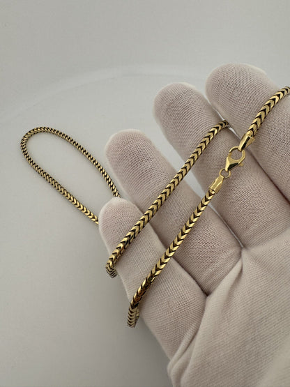 20” 14k Yellow Gold Franco 3mm 28.1g