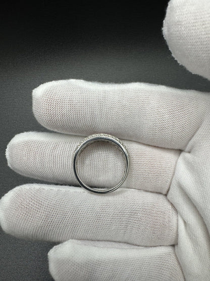 Size 9 Silver 1/3ctw Natural Diamond & Natural Ruby Ring 3.8g