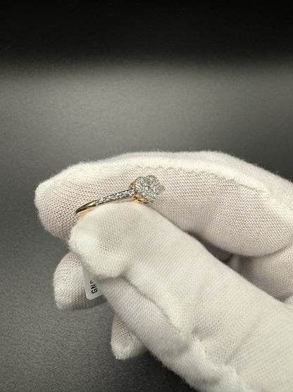 Size 7 10k Rose Gold Natural Diamond Heart Ring 1.0g