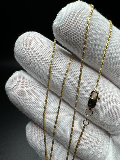 18” 14k Yellow Gold Wheat Chain 1mm 2.53g