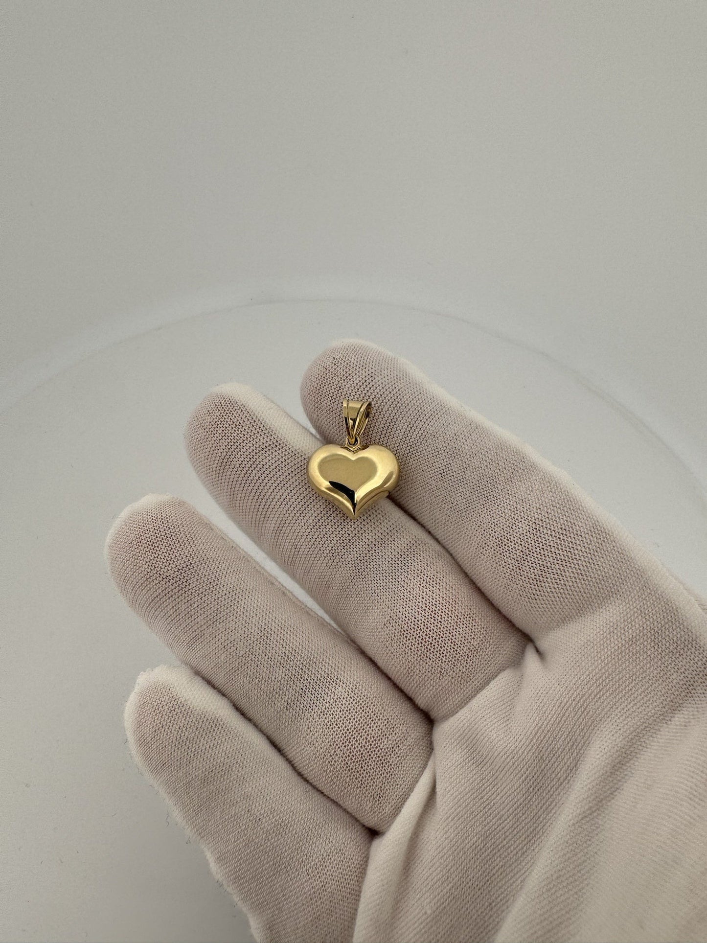 3/4” 14k Yellow Gold Puff Heart Pendant 4.5mm Bail 1.1g