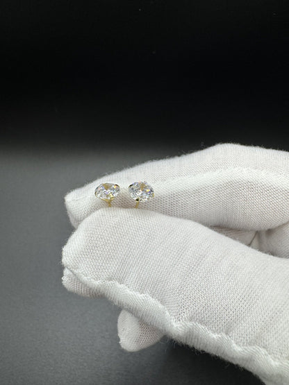 6mm 14k Yellow Gold CZ Screwback Studs .81g