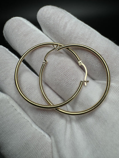 40mm 14k Yellow Gold Hoops 2.7g
