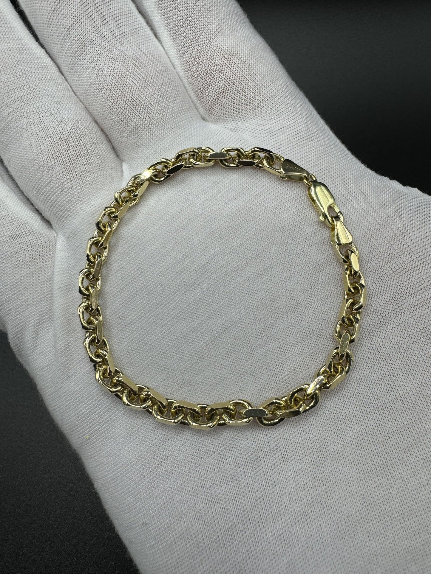 7.25” 14k Yellow Gold Herme$ Bracelet 4.5mm 13.0g