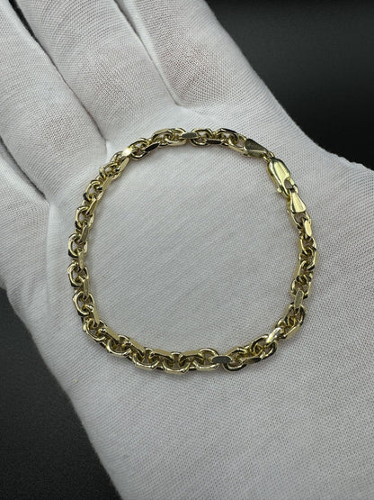 7.25” 14k Yellow Gold Herme$ Bracelet 4.5mm 13.0g