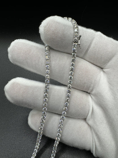 16” 3mm 9ctw Moissanite & Silver Tennis Chain 18.3g