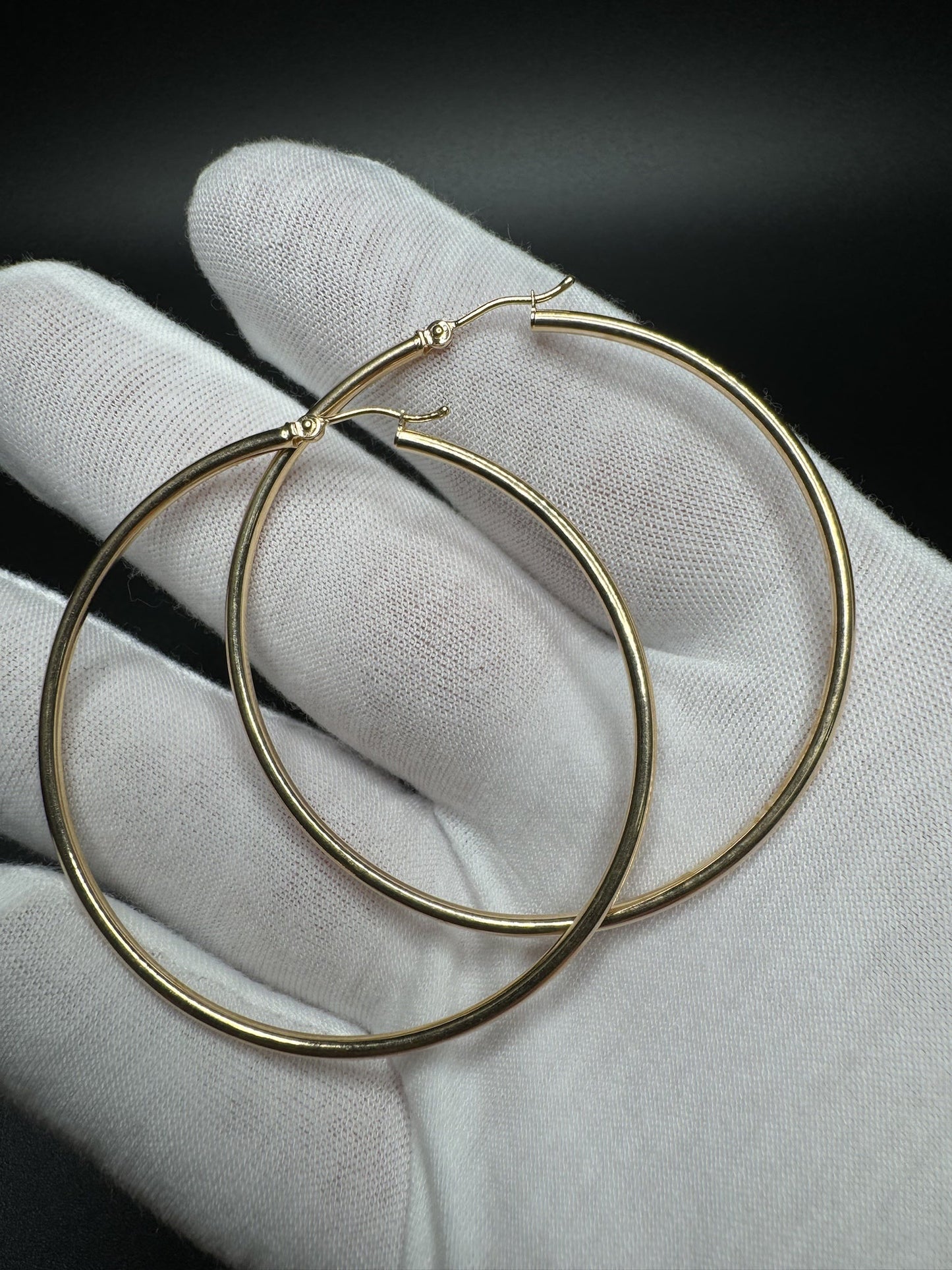50mm x 2mm 14k Yellow Gold Hoops 3.2g
