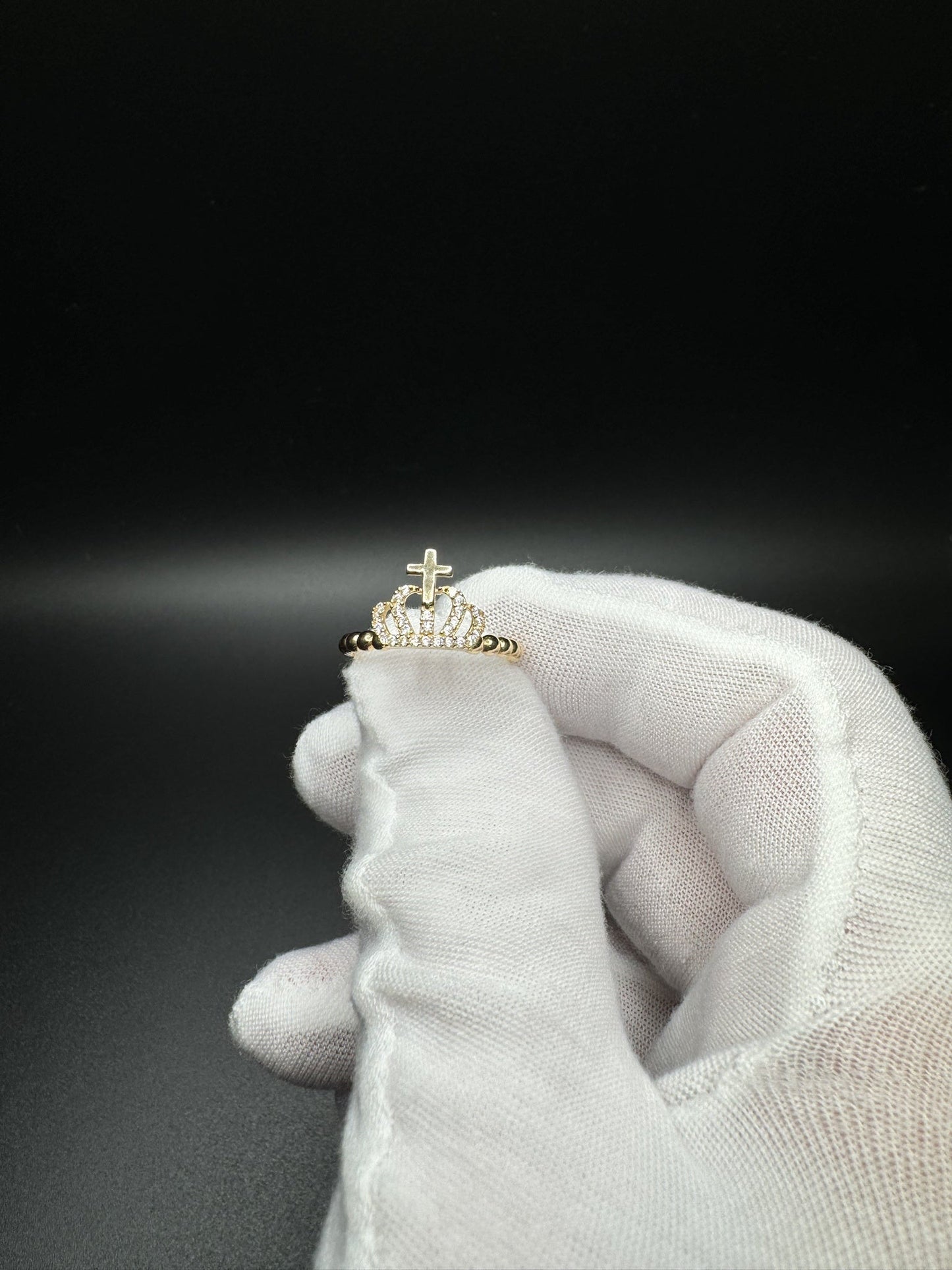 Size 8 14k Yellow Gold Crown Ring 1.7g