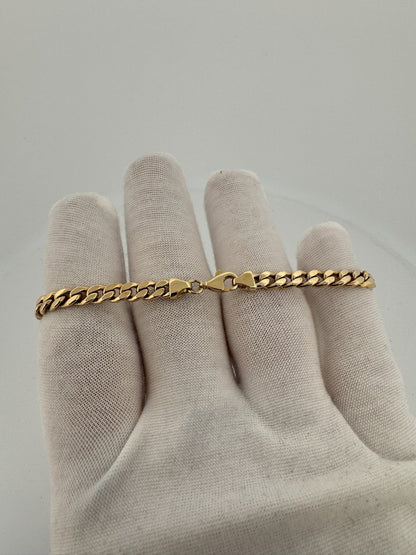 8” 14k Yellow Gold Cuban ID Bracelet 5mm 6.65g