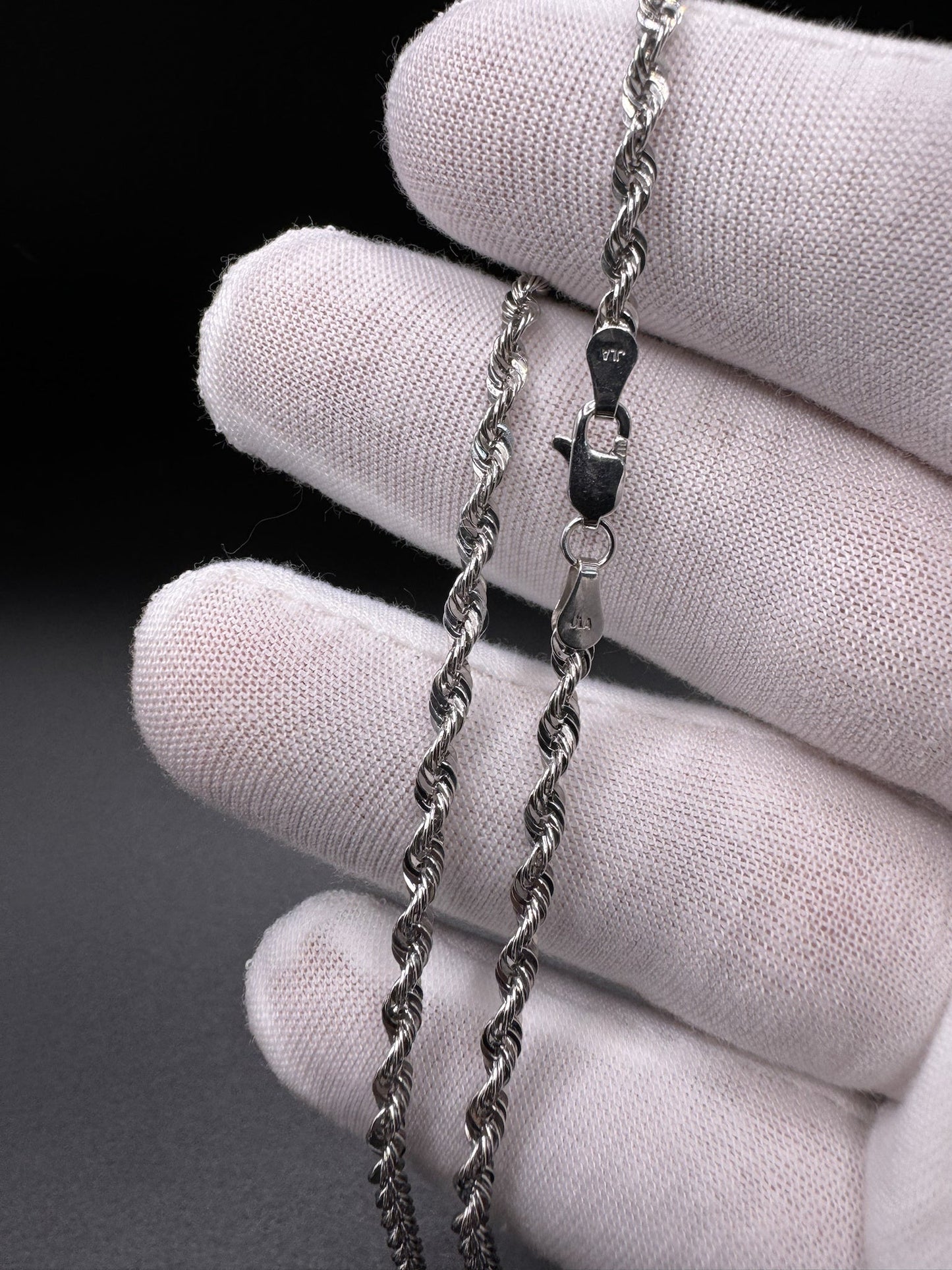 22” 10k White Gold Rope 2.7mm 4.41g