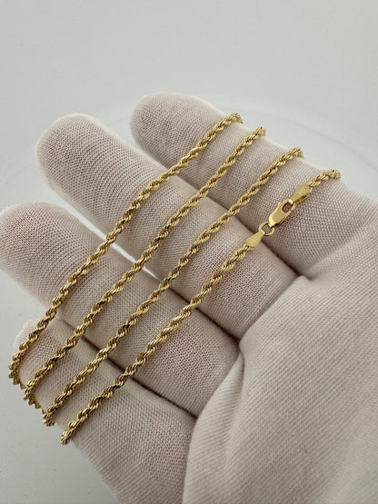 22” 14k Yellow Gold Rope 2.2mm 10.4g