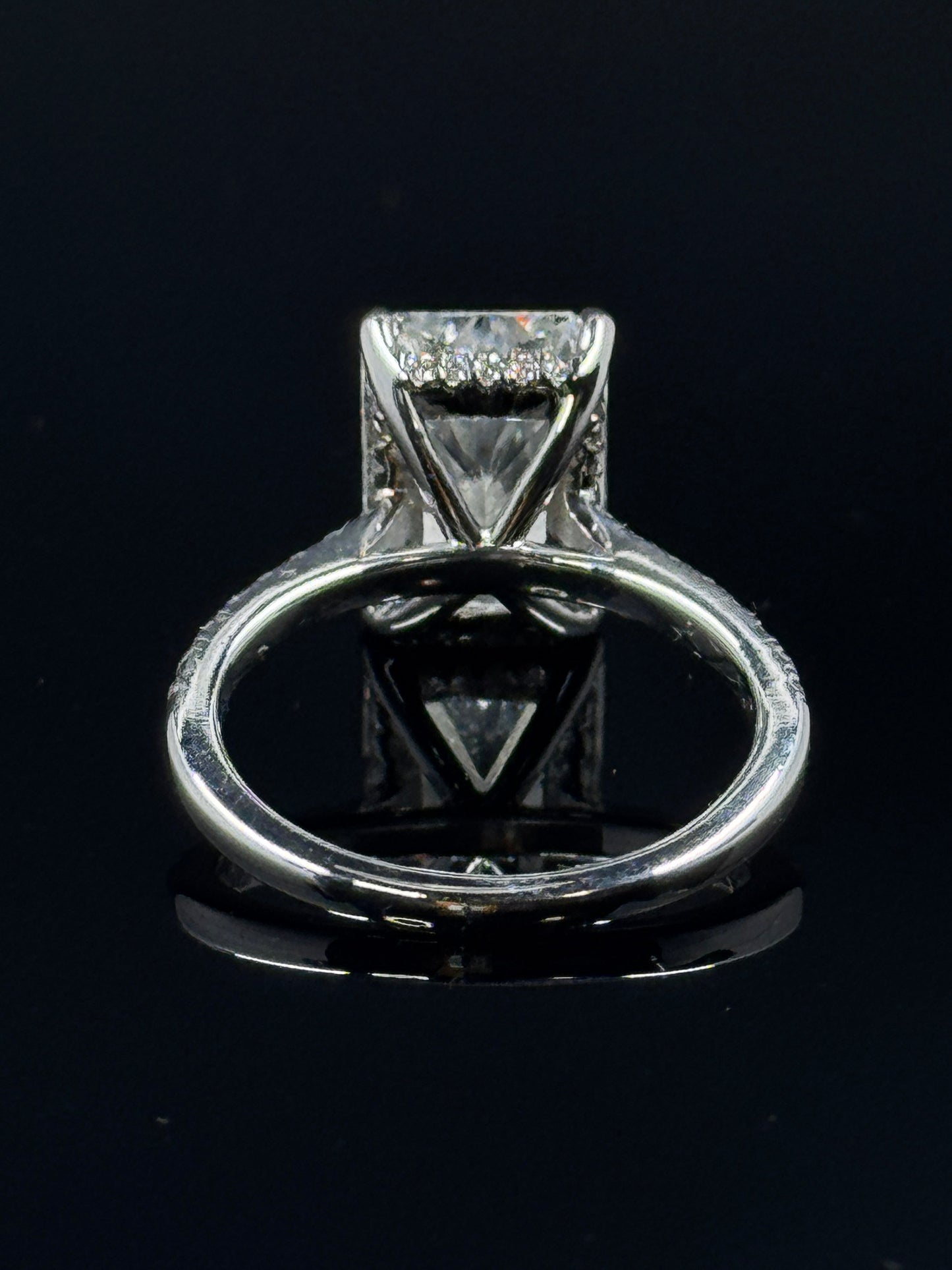 14k White Gold Lissome Radiant Diamond Engagement Ring – 4.84ct, Size 7