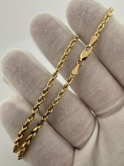 20” 14k Yellow Gold Rope 2.7mm 3.76g