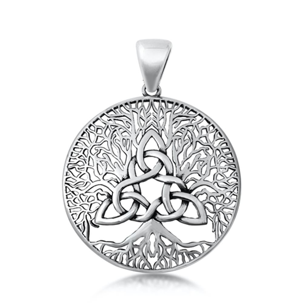 Sterling Silver Unique Celtic Tree of Life Pendant Love Loyality Knot Charm 925