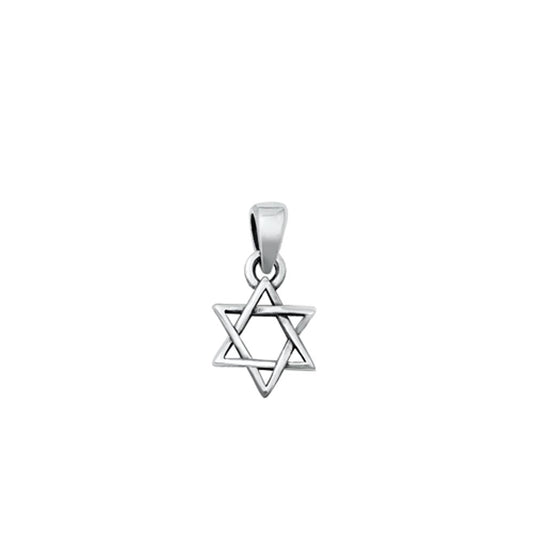 Sterling Silver Oxidized Jewish Star Shield Of David Pendant Charm .925 New