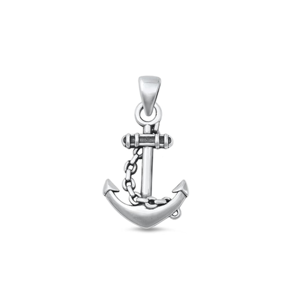 Sterling Silver Fashion High Polished Anchor Pendant Ocean Beach Charm .925 New