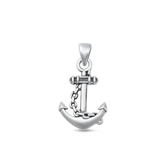 Sterling Silver Fashion High Polished Anchor Pendant Ocean Beach Charm .925 New